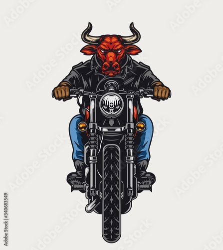 Colorful motorcycle vintage concept