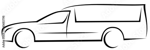 Bild auf Leinwand Dynamic vector illustration of an aerodynamic European hearse (funeral car) whic