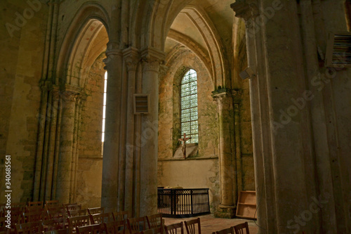 Chartres  France - August 28th 2015   Interior view of the Saint-Pierre de Chartres church  built in the 10th century.