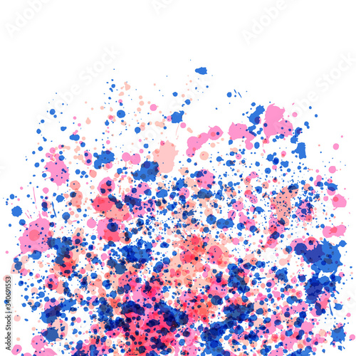 Pink watercolor spatters texture background