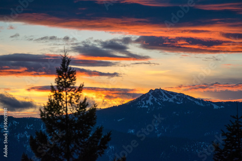 Ski Mountain Sunset