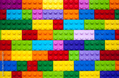 Colorful background made of plastic cubes