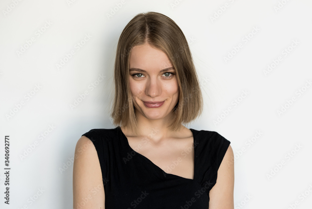 Young beautiful woman with short hair Young beautiful woman with short hair