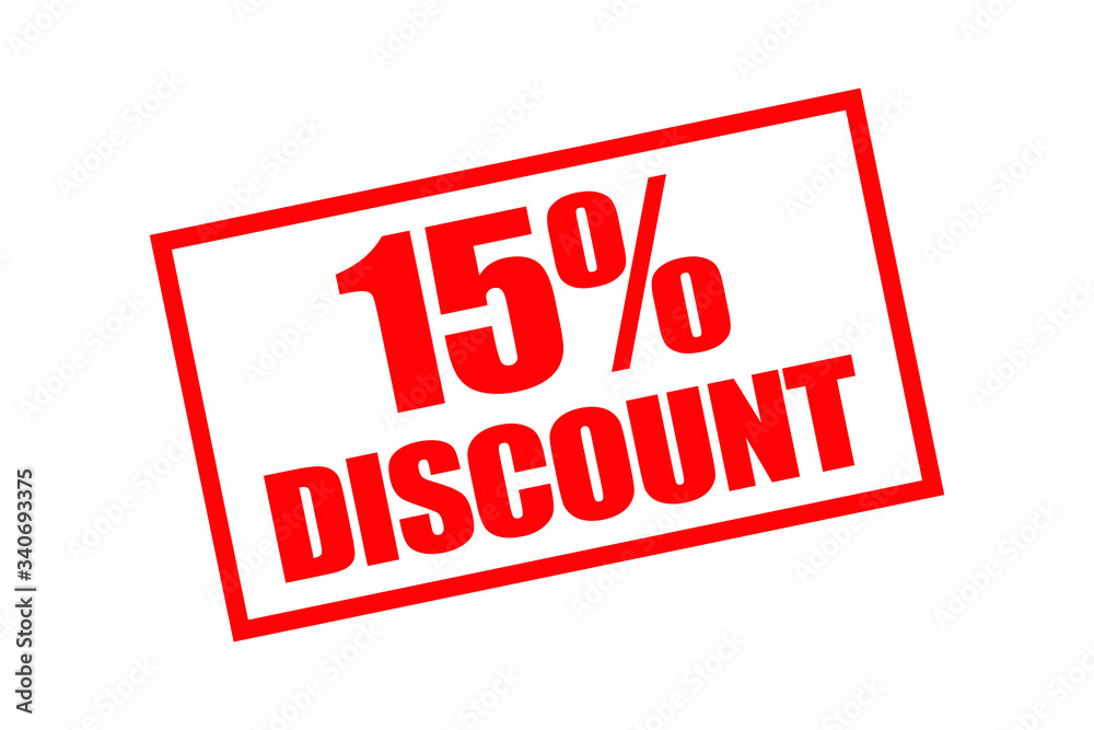 15% discount board white background 15% discount board white background