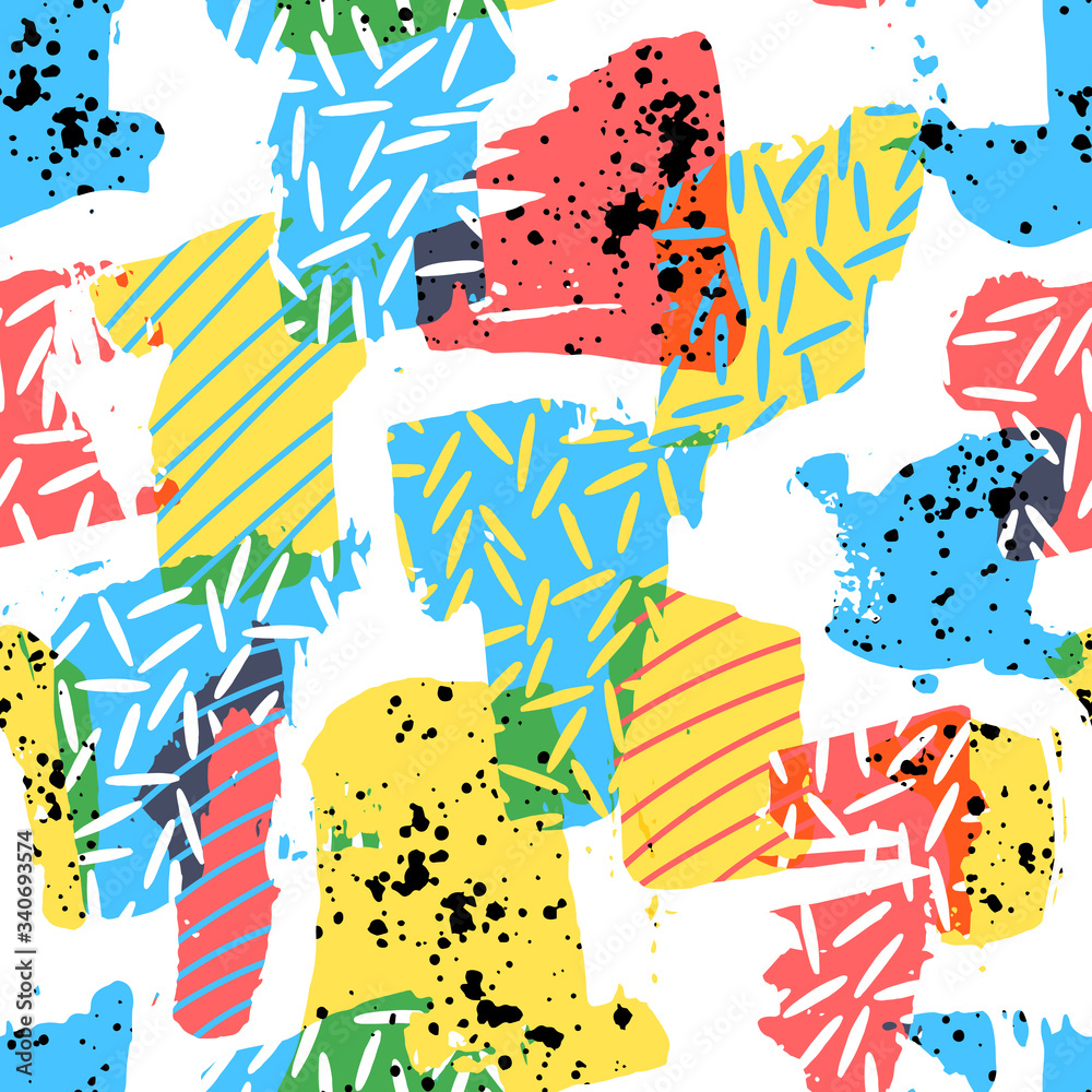 Rice and pieces of paper seamless pattern Rice and pieces of paper seamless pattern
