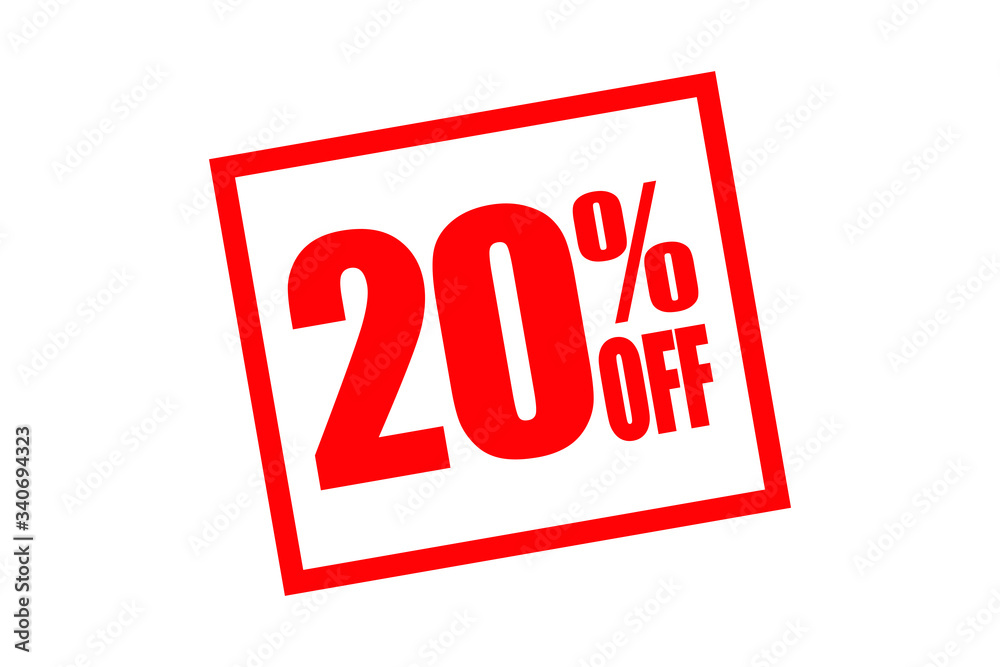 20% off display in white background 20% off display in white background