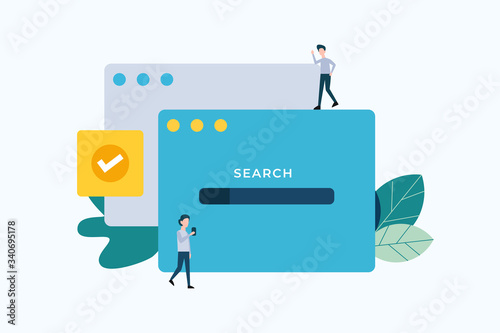 Link building. backlink. SEO concept illustration concept for web landing page template, banner, and presentation