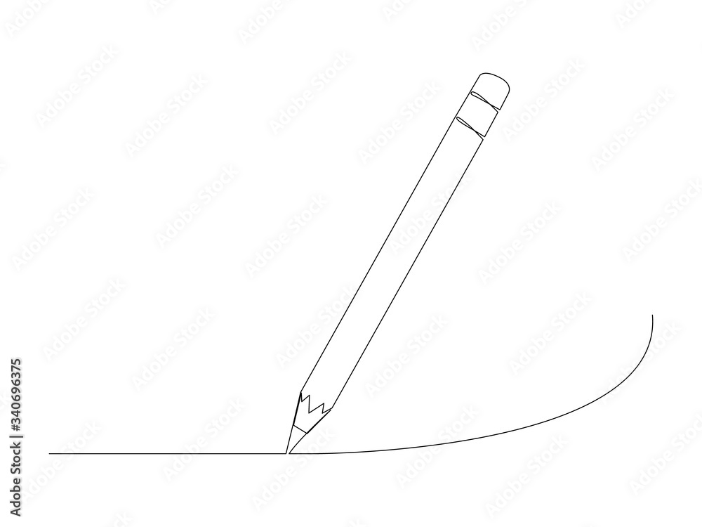 Continuous pencil line drawing stock vector illustration isolated on white background Continuous pencil line drawing stock vector illustration isolated on white background
