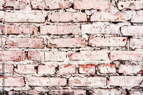 Texture, brick, wall, it can be used as a background. Brick texture with scratches and cracks