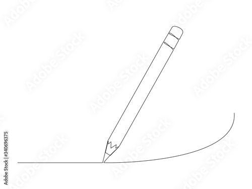 Continuous pencil line drawing stock vector illustration isolated on white background