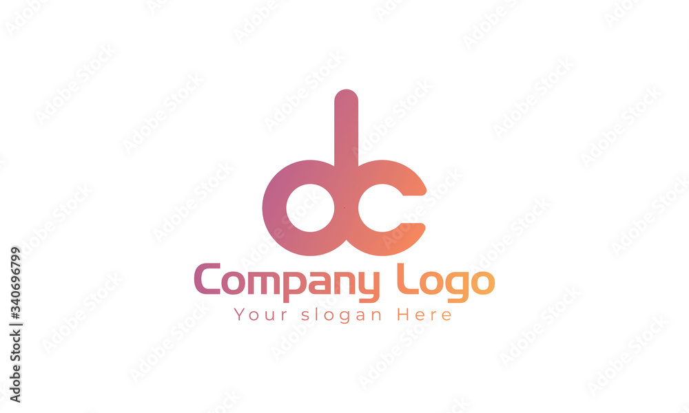 Letter DC Stylish Colorful Logo Design Vector