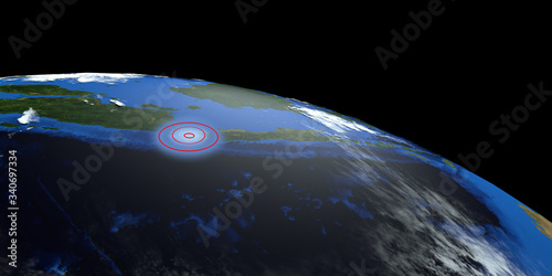 Anak Krakatau Vulcano Eruption Earth shown from space. Elements of this image are furnished by NASA. photo