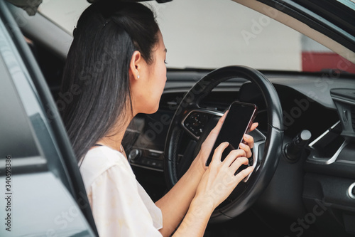 woman in car