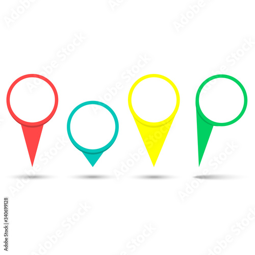 Free Download colored mapping pins web buttons and shadow vector icon - GFXLoad