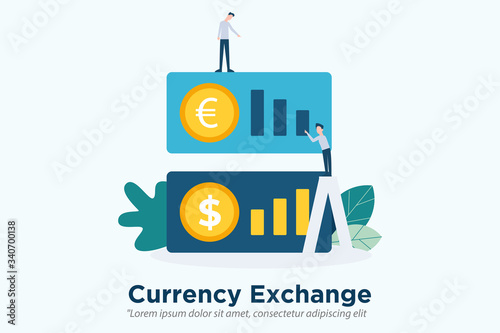 currency exchange concept illustration concept for web landing page template, banner, and presentation