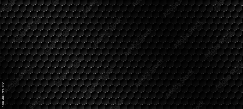 Black modern hexagon texture background vector illustration