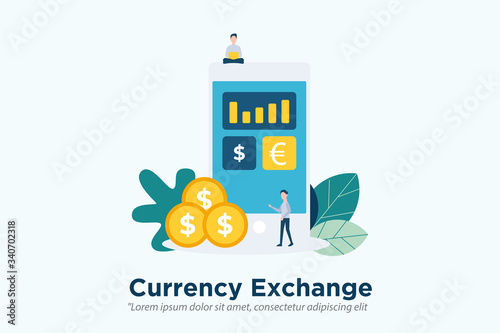 currency exchange concept illustration concept for web landing page template, banner, and presentation