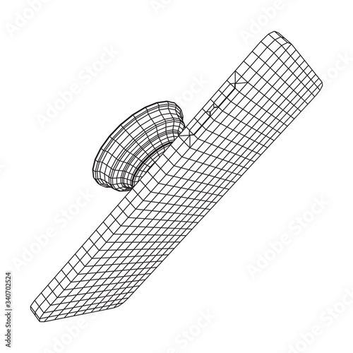 Smarthone Cellphone Pop Socket Holder. Wireframe low poly mesh vector illustration. © newb1