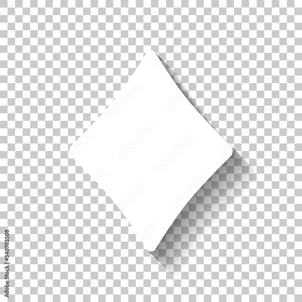 Diamonds, playing card game. White icon with shadow on transparent background Diamonds, playing card game. White icon with shadow on transparent background