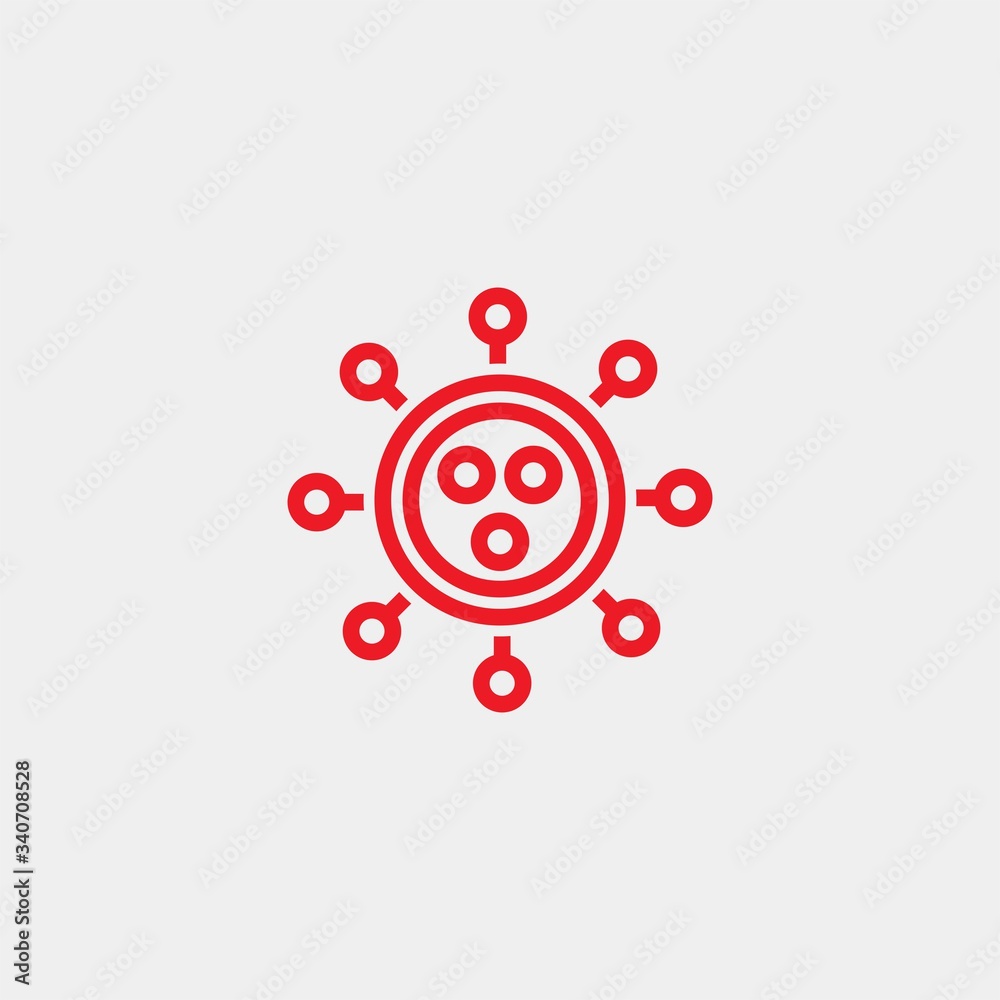 Virus flat vector icon. Covid-19 vector sign Virus flat vector icon. Covid-19 vector sign