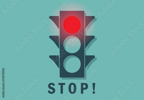 Traffic light red stop