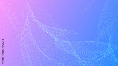 Abstract lines wave smooth white curve motion Geometrical hi-tech and pink blue