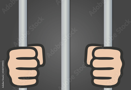 Hands behind bars