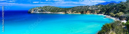 Fototapeta Naklejka Na Ścianę i Meble -  Most beautiful and best beaches of Crete island -Istron bay near Agios Nikolaos. Greece