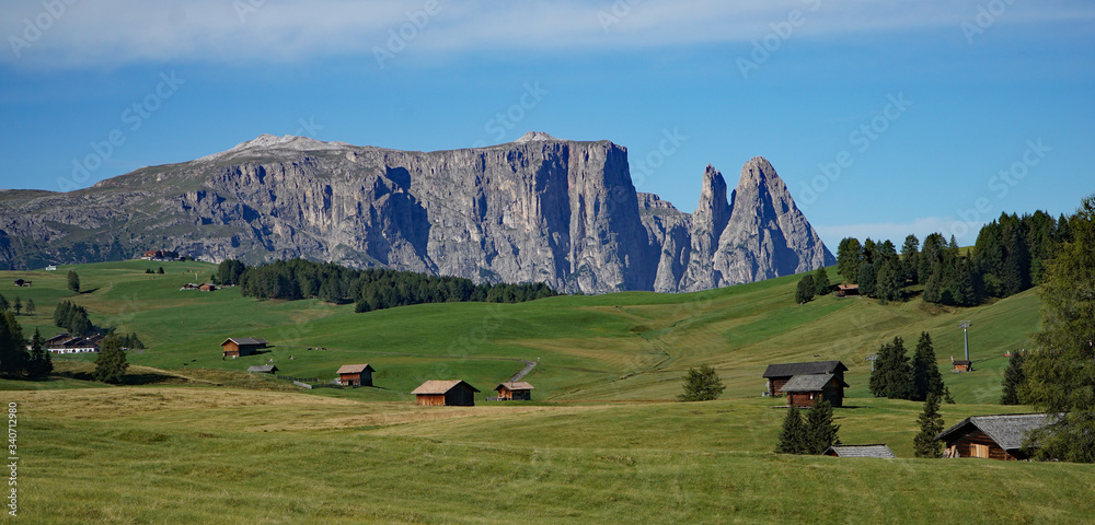 The distinctive and famous dolomite mountain: Schlern - Sciliar. South Tyrol. Italy