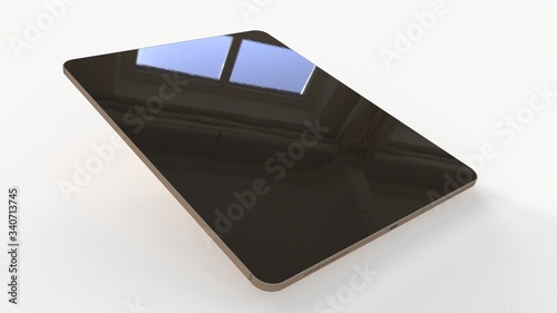 3d rendering, 3d illustration. IPad pro on a white background. Image for mockup.