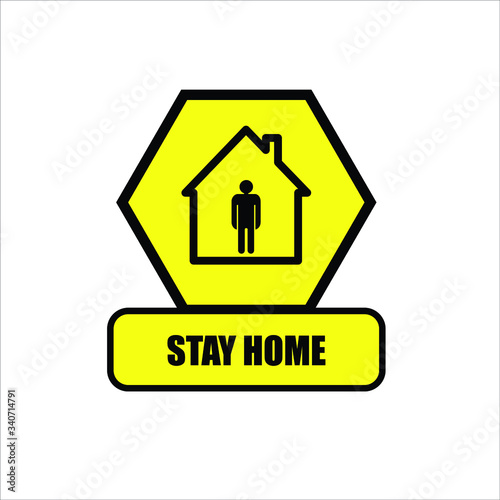 Vector illustration coronavirus 2019-nCoV, Covid-19.Sign stay at home steps to protect yourself.