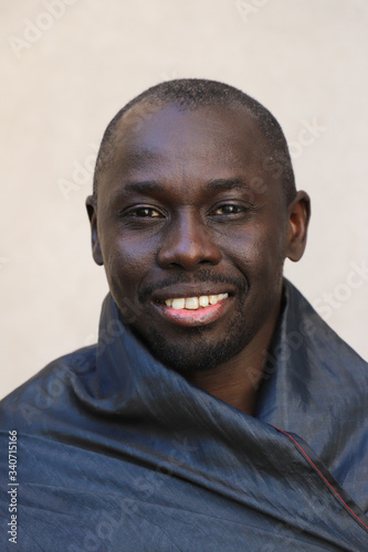 Portrait Black Man Face  African during Black Lives Matter Protest