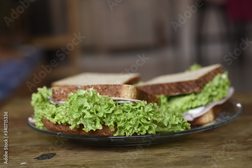 sandwich with lettuce and cheese