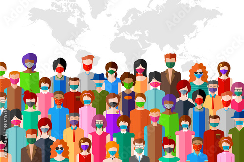 illustration of medical background people wearing mask showing prevention from deadly Novel Coronavirus 19 epidemic outbreak