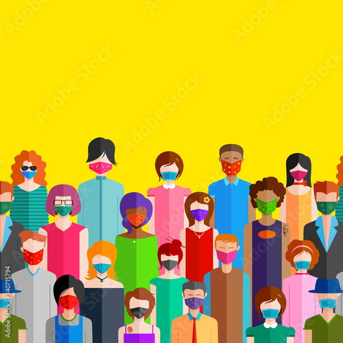 illustration of medical background people wearing mask showing prevention from deadly Novel Coronavirus 19 epidemic outbreak