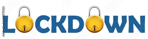 illustration of Isolated background with padlock showing lockdown due to deadly Novel Coronavirus 19 epidemic outbreak