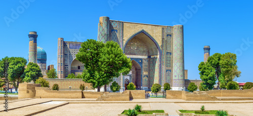 Bibi-Khanym Mosque, panoramic view, Samarkand, Uzbekistan photo