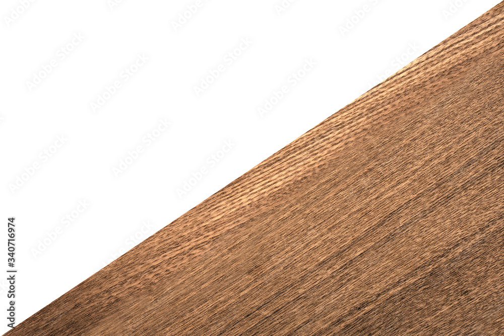 Naklejka premium Diagonal wood with white background.
