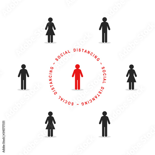 Social distancing concept with group of people