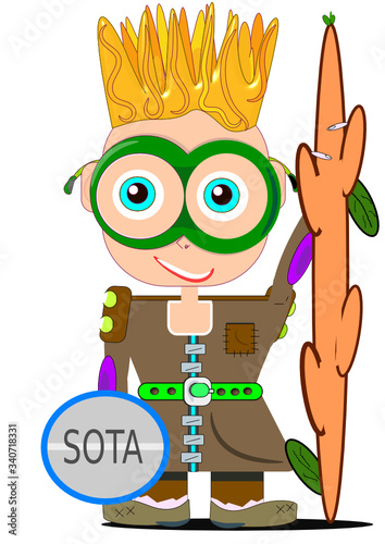Tarot card representing the jack of clubs