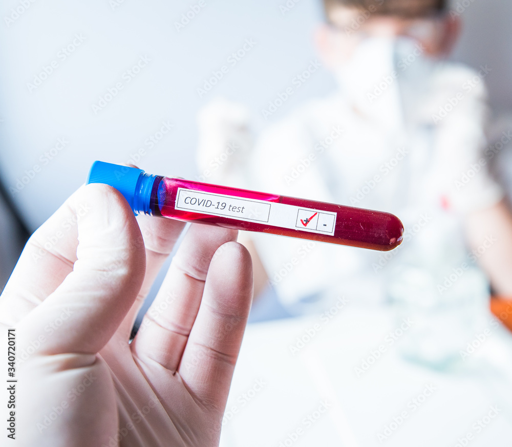 Obraz premium Cute boy wear medical uniform playing doctor. Coronavirus concept. Covid-19