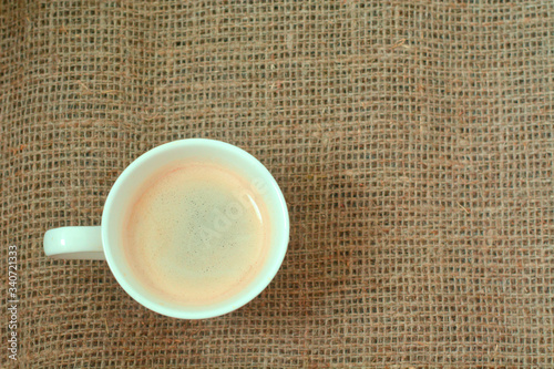 Brazilian aromatic coffee in a white cup 