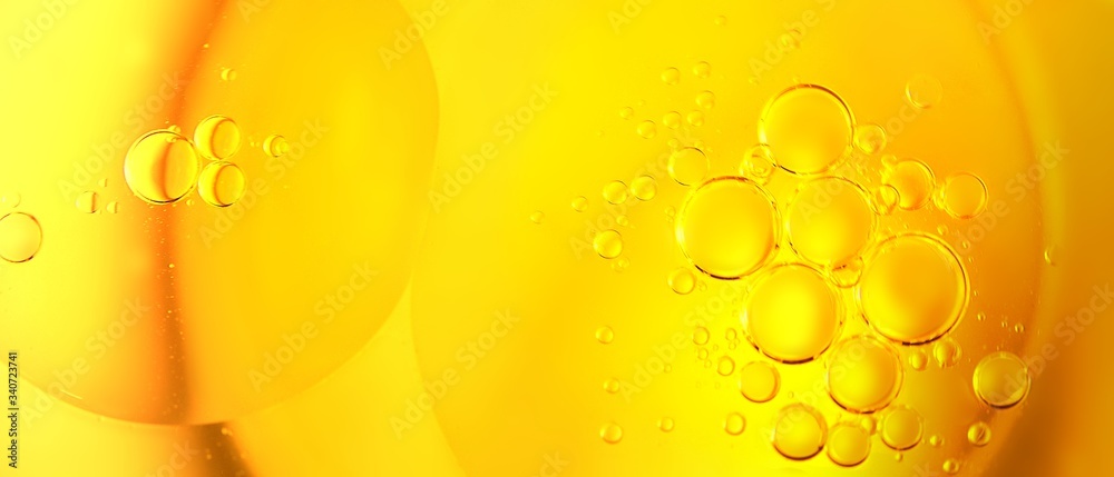 Cooking oil, cooking background, yellow oil drops and water kitchen.