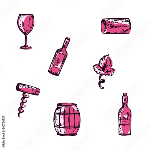 Wine tasting Icon set