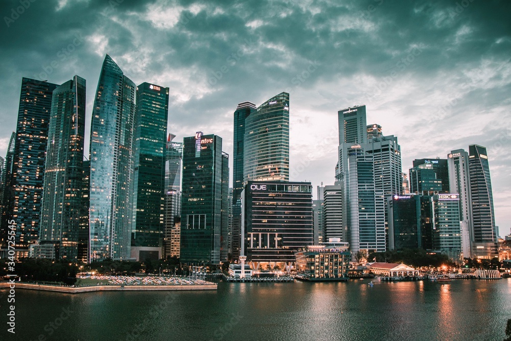 Naklejka premium Panoramę Singapuru