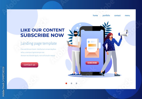 Email subscribe illustration concept