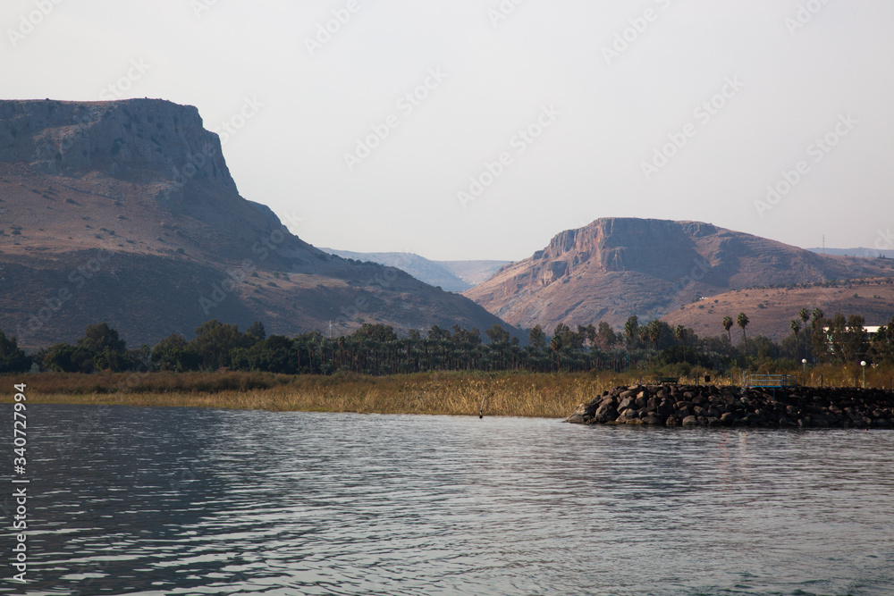 View from the Sea of Galilee near Tiberias, Israel View from the Sea of Galilee near Tiberias, Israel
