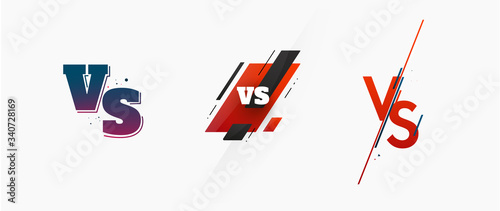 Set of different versus logo vs letters for sports and fight competition. MMA, Battle, vs match, game concept competitive vs. eps 10 Vector illustration