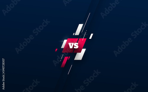 Sport versus logo vs letters for sports and fight competition. MMA, Battle, vs match, game concept competitive vs. with simple graphic elements. blue. dark background eps 10 Vector illustration