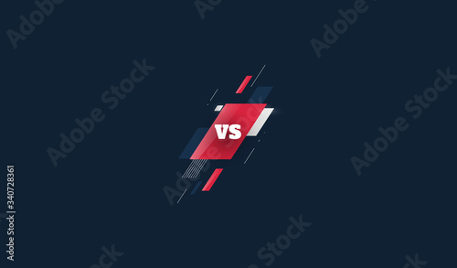 Sport versus logo on dark background vs letters for sports and fight competition. MMA, Battle, vs match, game concept competitive vs. with simple graphic elements. blue. dark background eps 10 Vector 